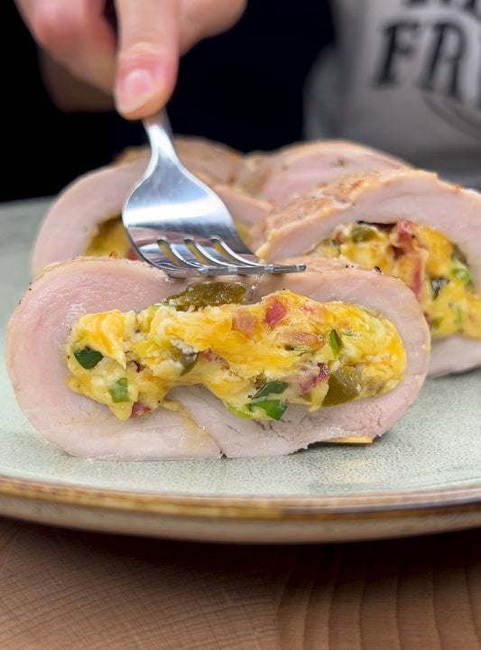 Sült szűzérme krémes-sajtos jalapeñós töltelékkel