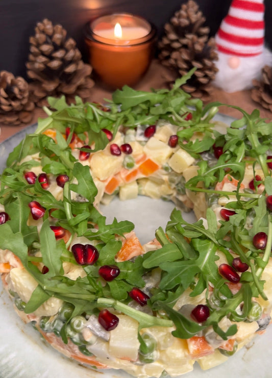 Majonézes saláta koszorú formában 🎄