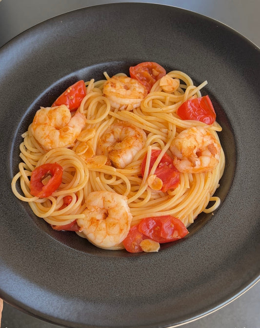 Villámgyors fokhagymás-rákos spagetti🍤🍝