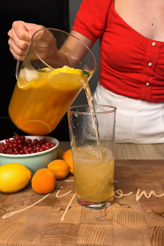 Sárgabarack–ribizli limonádé 🍑❤️